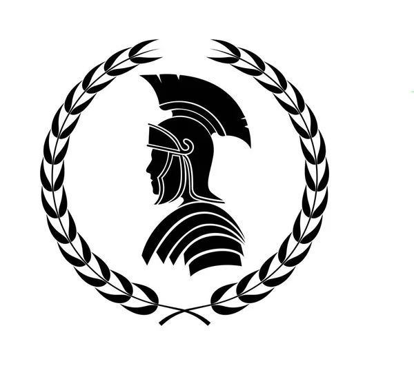 Roman centurion icon in laurel wreath — Stock Vector
