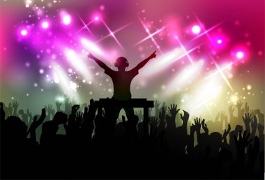 dans pisti vektör illüstrasyon üzerinde club life dj