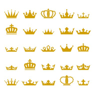 Hanedan simge vektör çizim taç Icon set.
