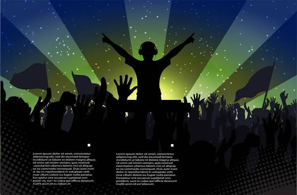 Club life dj on the dance floor vector illustration — Stock Vector