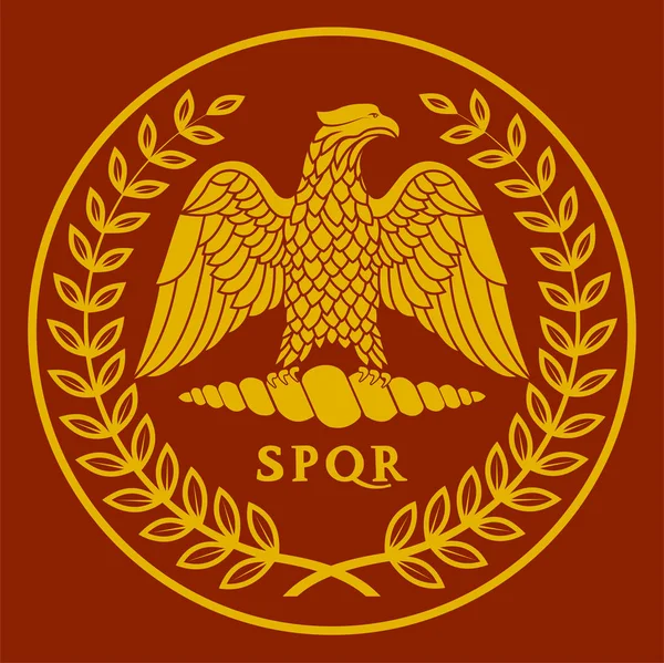 Logotipo del águila romana en un viejo — Vector de stock