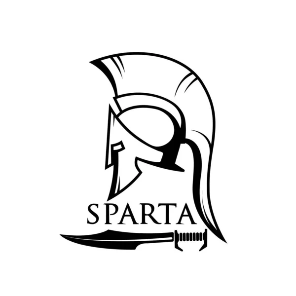 Altes schäbiges Symbol des spartanischen Kriegers — Stockvektor