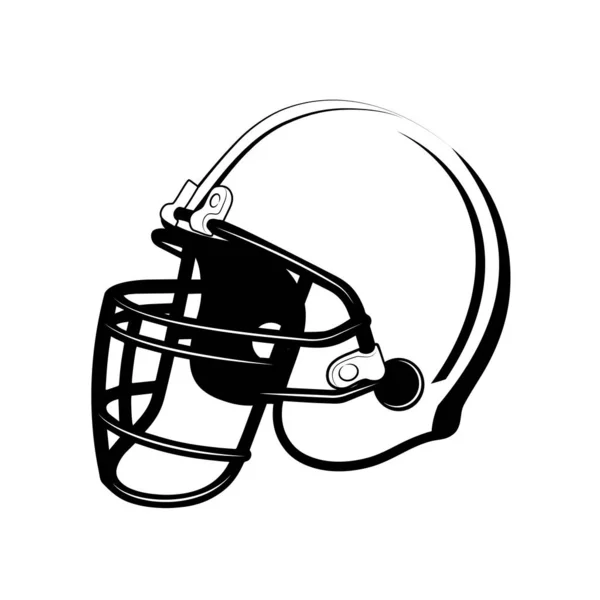 Fútbol jugador protector casco vector ilustración — Vector de stock