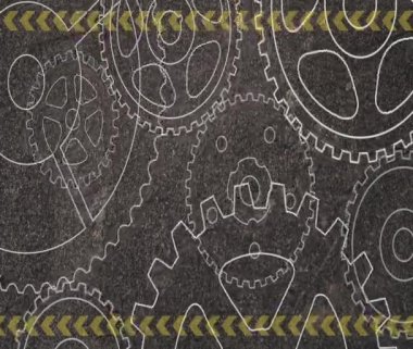 bir doku arka plan üzerinde dönen dişlilerin mekanizmasının hareketi 