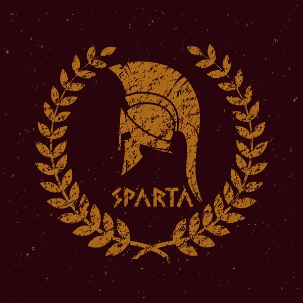 Velho símbolo miserável de guerreiro espartano em estilo grunge — Vetor de Stock