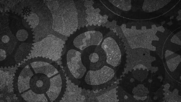 Spinning Gears Green Background — Stock Video