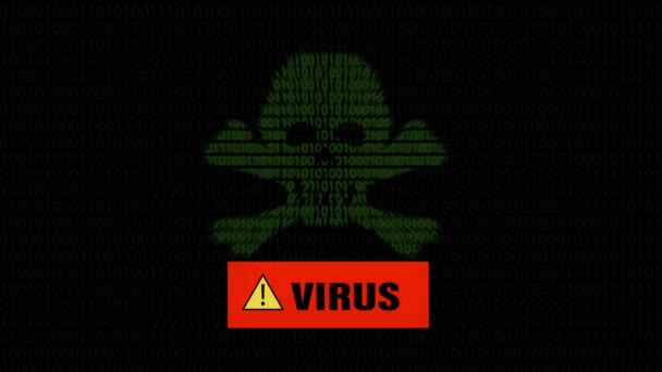 Virus Detectado Concepto Seguridad Informática — Vídeo de stock