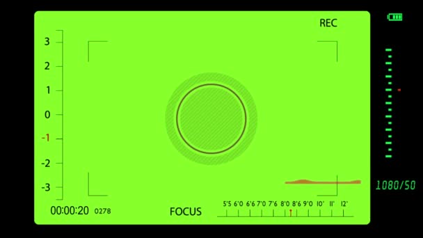Видоискатель Камеры Время Съемки Зеленом Фоне — стоковое видео