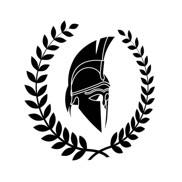 Altes schäbiges Symbol des spartanischen Kriegers — Stockvektor