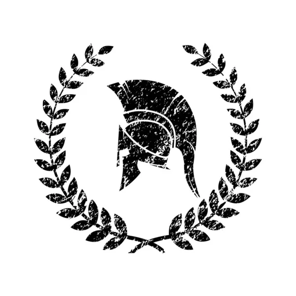 Vecchio Simbolo Squallido Del Guerriero Spartano — Vettoriale Stock