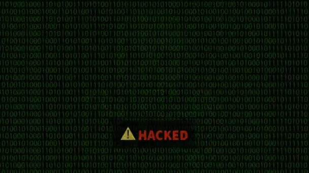 Varovná Zpráva Počítačové Počítačové Kyberbezpečnostní Koncepci — Stock video