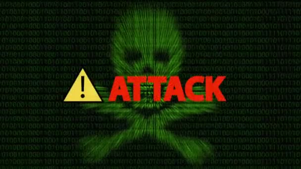 Avviso Sistema Informatico Attaccato Concetto Sicurezza Informatica — Video Stock