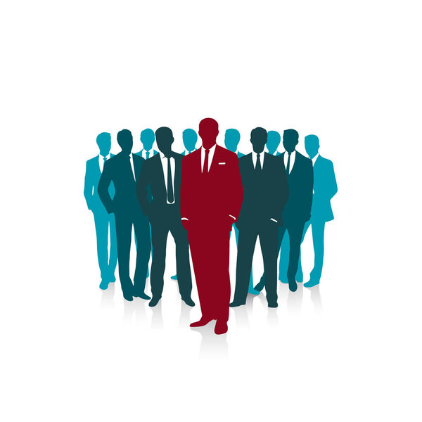 group of businessmen leadership concept vector illustration