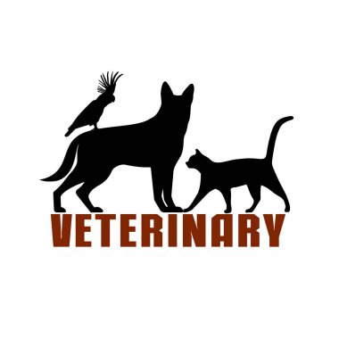 Veteriner sembolü, evcil hayvan tedavisi, vektör illüstrasyon.