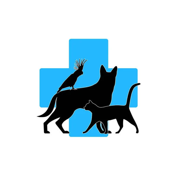 Veterinärsymbole, Behandlung von Haustieren, Vektorillustration. — Stockvektor