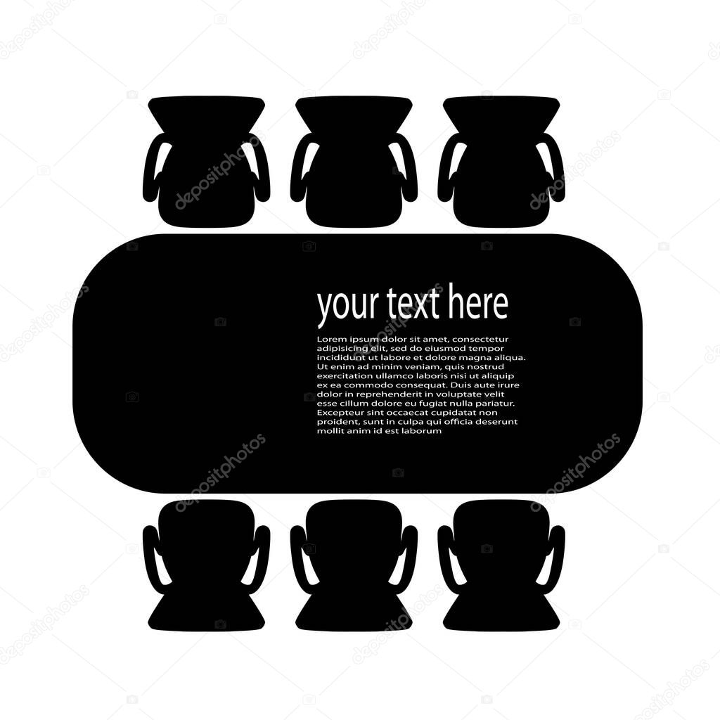 table for business meetings top view vector illustration
