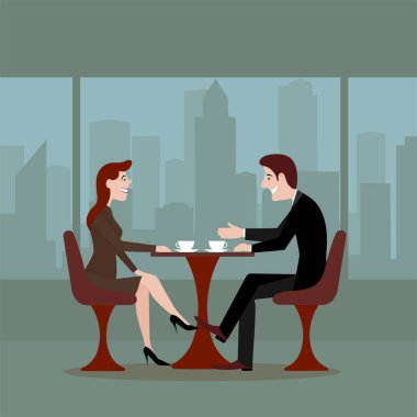 Gülünç komik insanlar. İş ortakları buluşması. .