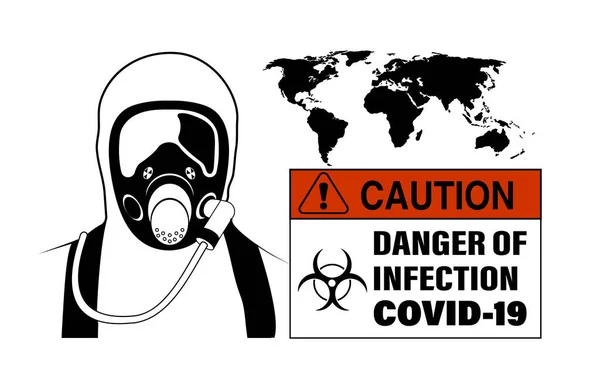Illustration Vectorielle Signe Danger Épidémiologique — Image vectorielle