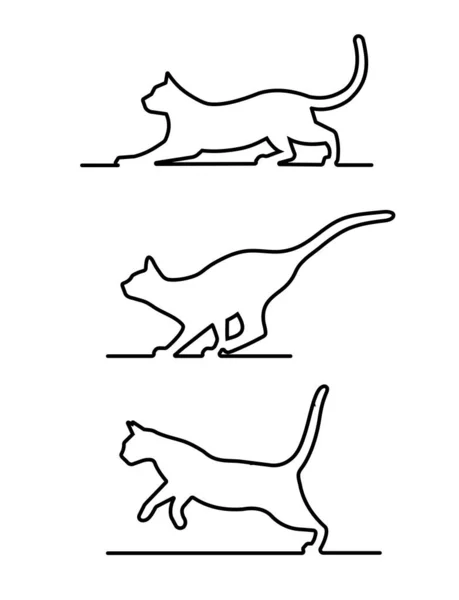 玩猫媒介图解的轮廓 — 图库矢量图片