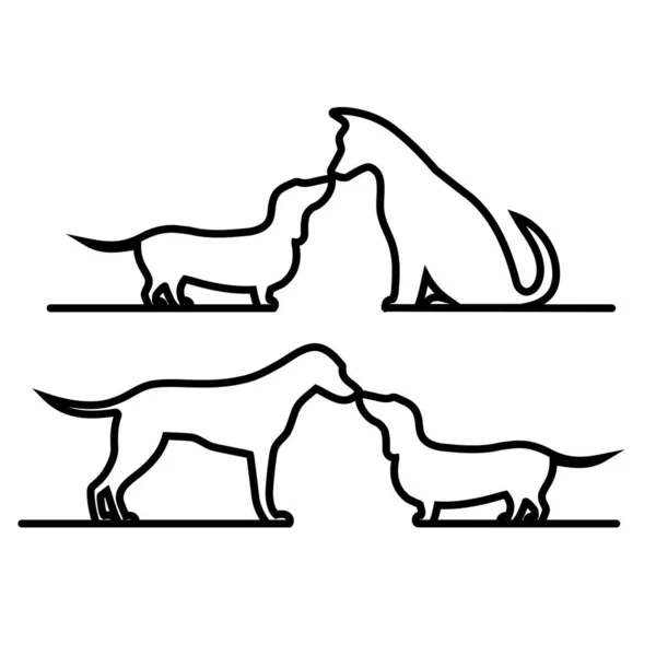 Mascotas Esquema Icono Vector Ilustración — Vector de stock