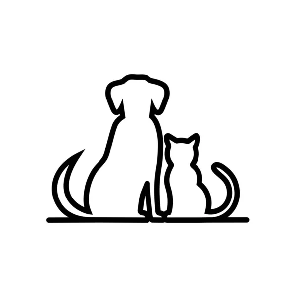 Pets Outline Icon Vector Illustration — Stock Vector