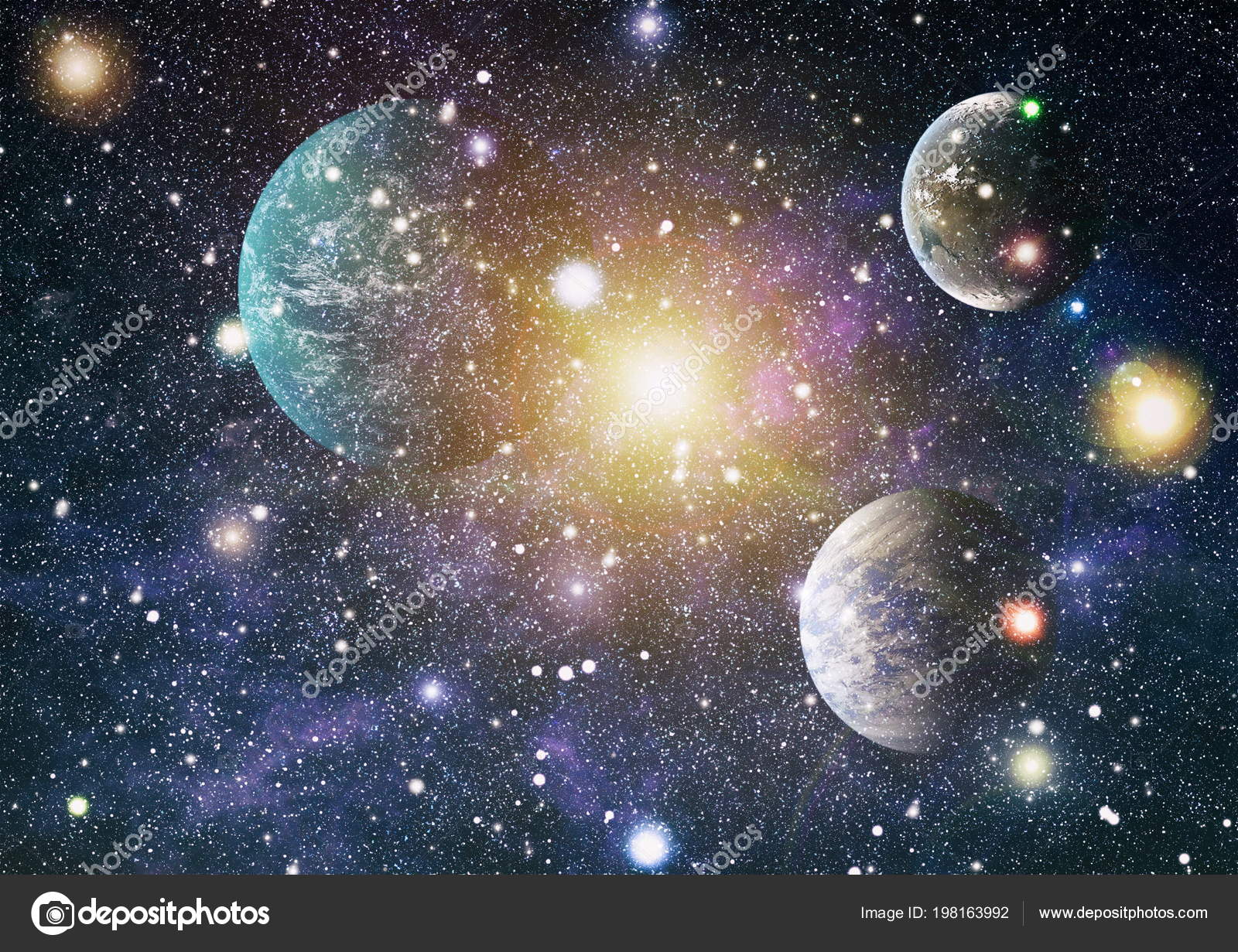 Planets Stars Galaxies Outer Space Showing Beauty Space Exploration Elements Stock Photo Image By C Maximusdn