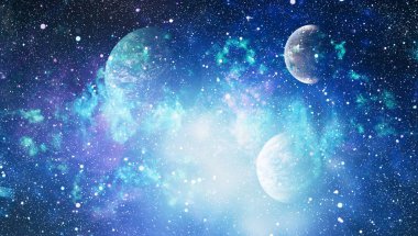 Uzaydaki gezegenler, yıldızlar ve galaksiler uzay keşiflerinin güzelliğini gösteriyor. NASA tarafından döşenmiş elementler