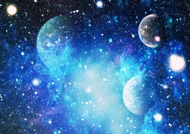 Uzaydaki gezegenler, yıldızlar ve galaksiler uzay keşiflerinin güzelliğini gösteriyor. NASA tarafından döşenmiş elementler