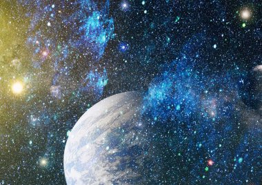 Uzaydaki gezegenler, yıldızlar ve galaksiler uzay keşiflerinin güzelliğini gösteriyor. NASA tarafından döşenmiş elementler