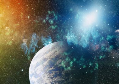 Uzaydaki gezegenler, yıldızlar ve galaksiler uzay keşiflerinin güzelliğini gösteriyor. NASA tarafından döşenmiş elementler