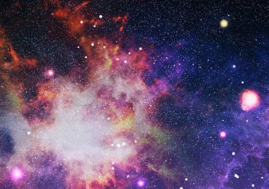 Uzaydaki gezegenler, yıldızlar ve galaksiler uzay keşiflerinin güzelliğini gösteriyor. NASA tarafından döşenmiş elementler