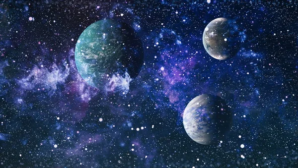 Planets Stars Galaxies Outer Space Showing Beauty Space Exploration Elements — Stock Photo, Image