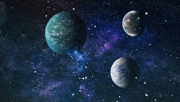 Uzaydaki gezegenler, yıldızlar ve galaksiler uzay keşiflerinin güzelliğini gösteriyor. NASA tarafından döşenmiş elementler