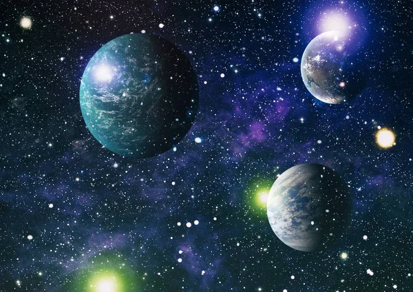 Planeter Stjärnor Och Galaxer Yttre Rymden Som Visar Skönheten Utforskning — Stockfoto