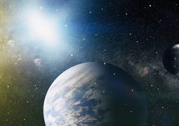 Uzaydaki gezegenler, yıldızlar ve galaksiler uzay keşiflerinin güzelliğini gösteriyor. NASA tarafından döşenmiş elementler