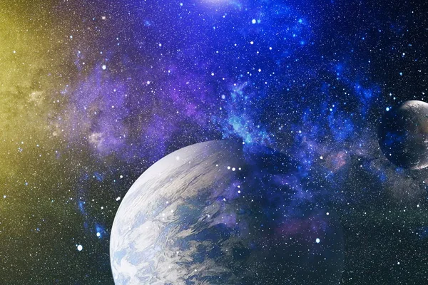 Uzaydaki gezegenler, yıldızlar ve galaksiler uzay keşiflerinin güzelliğini gösteriyor. NASA tarafından döşenmiş elementler