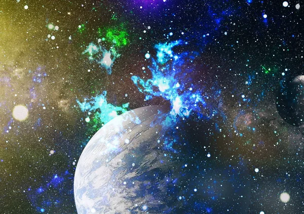 Uzaydaki gezegenler, yıldızlar ve galaksiler uzay keşiflerinin güzelliğini gösteriyor. NASA tarafından döşenmiş elementler