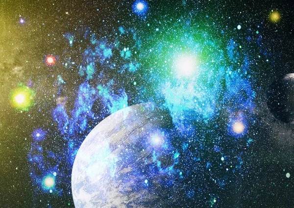 Uzaydaki gezegenler, yıldızlar ve galaksiler uzay keşiflerinin güzelliğini gösteriyor. NASA tarafından döşenmiş elementler