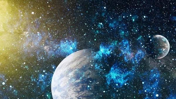 Uzaydaki gezegenler, yıldızlar ve galaksiler uzay keşiflerinin güzelliğini gösteriyor. NASA tarafından döşenmiş elementler