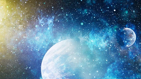 Uzaydaki gezegenler, yıldızlar ve galaksiler uzay keşiflerinin güzelliğini gösteriyor. NASA tarafından döşenmiş elementler