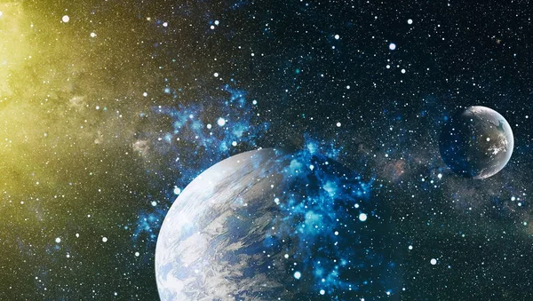 Uzaydaki gezegenler, yıldızlar ve galaksiler uzay keşiflerinin güzelliğini gösteriyor. NASA tarafından döşenmiş elementler