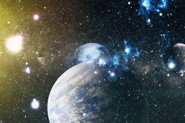 Planets Stars Galaxies Outer Space Showing Beauty Space Exploration Elements — Stock Photo, Image