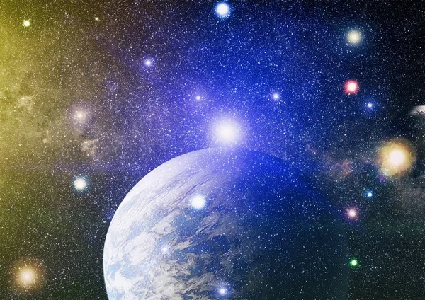 Uzaydaki gezegenler, yıldızlar ve galaksiler uzay keşiflerinin güzelliğini gösteriyor. NASA tarafından döşenmiş elementler