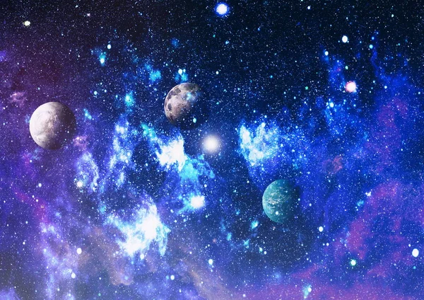 Planety Gwiazdy Galaktyki Kosmosie Ukazujące Piękno Eksploracji Kosmosu Elementy Dostarczone — Zdjęcie stockowe