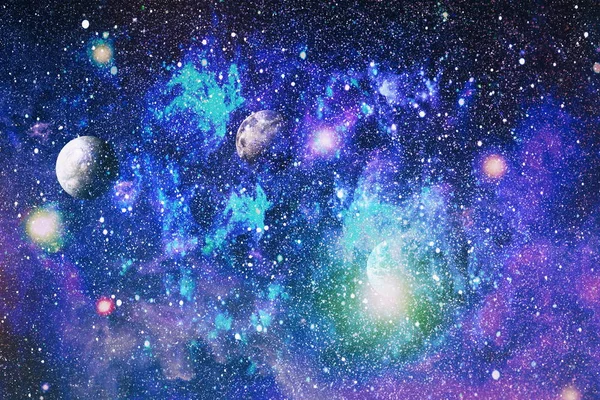 Планеты Звезды Галактики Космосе Показывающие Красоту Освоения Космоса Элементы Обставленные — стоковое фото