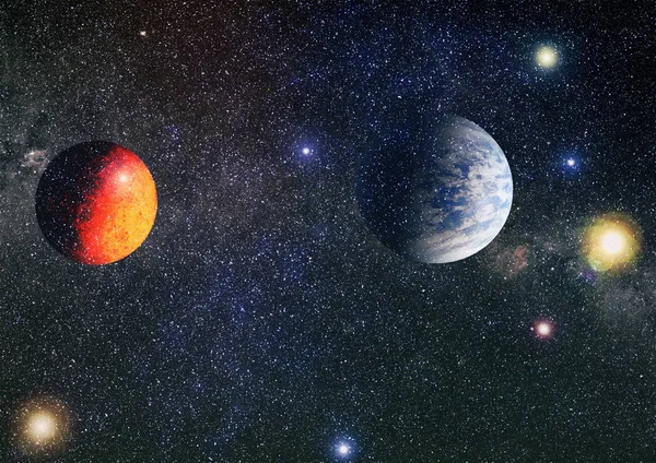 Derin uzay sanatı. Galaksiler, bulutsular ve evrendeki yıldızlar. Bu görüntünün elementleri NASA tarafından desteklenmektedir