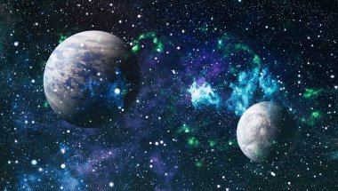 Derin uzay sanatı. Galaksiler, bulutsular ve evrendeki yıldızlar. Bu görüntünün elementleri NASA tarafından desteklenmektedir