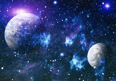 Derin uzay sanatı. Galaksiler, bulutsular ve evrendeki yıldızlar. Bu görüntünün elementleri NASA tarafından desteklenmektedir