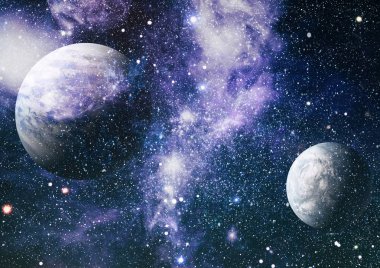 Derin uzay sanatı. Galaksiler, bulutsular ve evrendeki yıldızlar. Bu görüntünün elementleri NASA tarafından desteklenmektedir