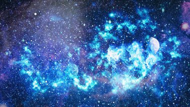 Derin uzay sanatı. Galaksiler, bulutsular ve evrendeki yıldızlar. Bu görüntünün elementleri NASA tarafından desteklenmektedir